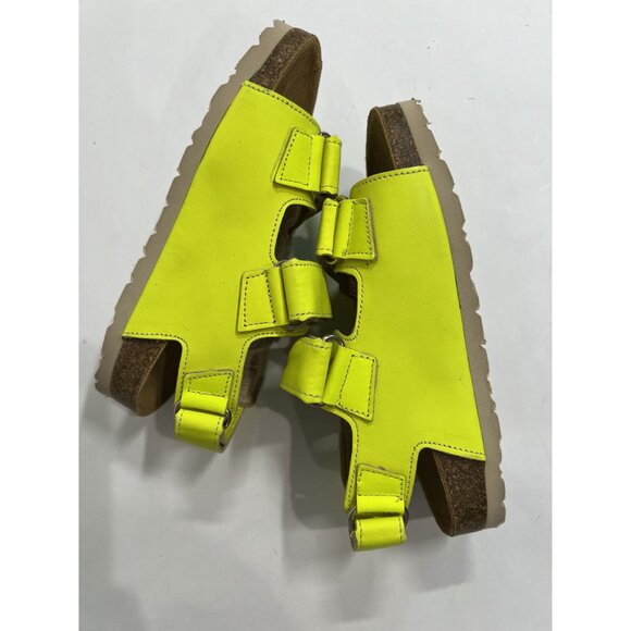 Nununu Control Freak Leather Sandals in Hot Lime - Picture 9 of 10